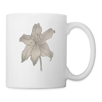 Élégant Lys - Croquis au crayon - Mug blanc - blanc - Droite