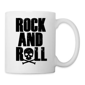 Rock and Roll typography with skull - Mug - white - Right