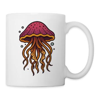 Neon Jellyfish Glow Art - Mug - white - Right