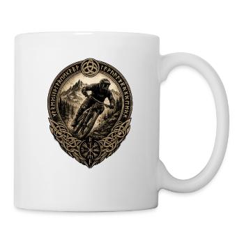 Nordic Mountainbike Runenkunst - Tasse - Weiß - Rechts