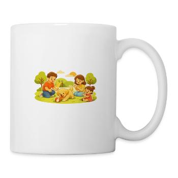 Golden Dog Family Retriever Dog Nature Love - Mug - white - Right