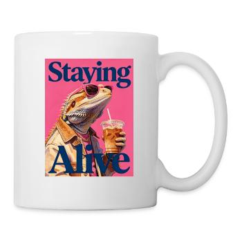 Funny bearded dragon - Mug - white - Right