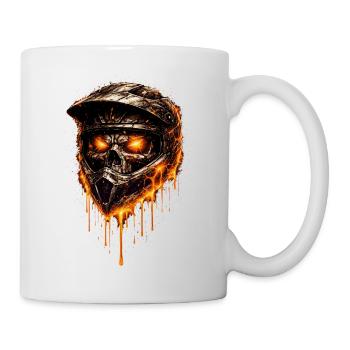 Fire Skeleton Motocross-Helm | Design Badass - Tasse - Weiß - Rechts