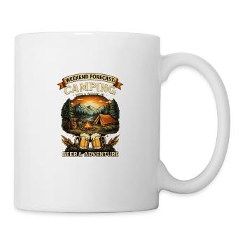 Prévisions du week-end : Camping, bière et aventure - Mug blanc - blanc - Droite