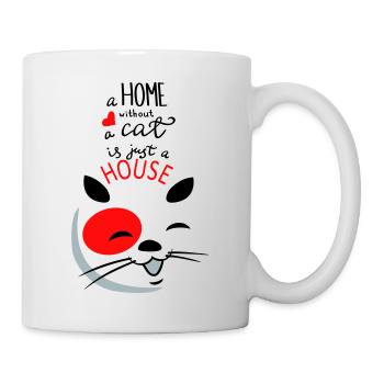 Cœur de chat souriant - Mug blanc - blanc - Droite