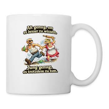Nie zu Alt - Tasse - Weiß - Rechts