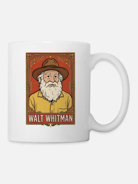 Walt Whitman Retro - Tasse - Weiß