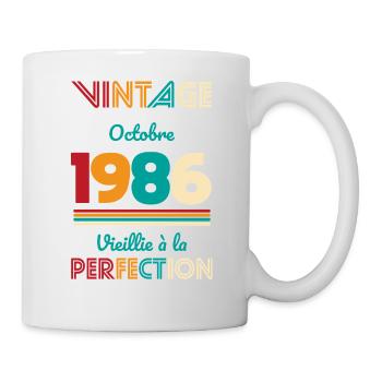 Anniversaire 40 ans - Vintage - Octobre 1986 - Mug blanc - blanc - Droite