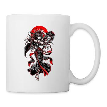 Goddess Akai Manga – Kimono Black Red Sun Japan - Tasse - Weiß - Rechts