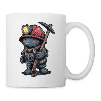 Un ami mineur avec un casque et une lampe de mineur - Mug blanc - blanc - Droite