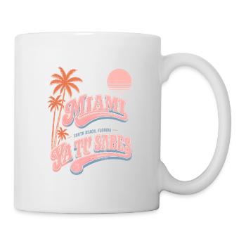 Miami Ya Tu Sabes Saumon Retro Palms - Mug blanc - blanc - Droite
