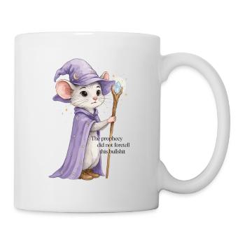 Sort de souris : Cape violette et bâton de cristal - Mug blanc - blanc - Droite
