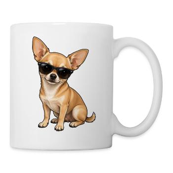 Chihuahua chien avec des lunettes de soleil trop mignon. - Mug blanc - blanc - Droite