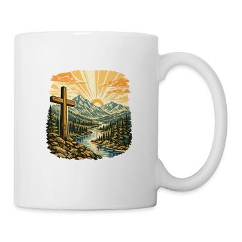 Christianity Cross Faith Religious Motif - Mug - white - Right