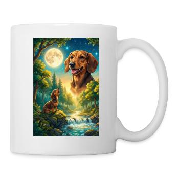 Howling to the Moon Meme Dog Dachshund - Mug - white - Right