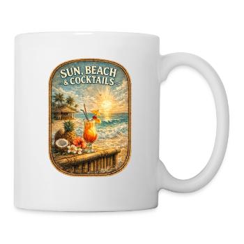 Sun, Beach & Cocktails – Tropical Summer Vintage D - Tasse - Weiß - Rechts