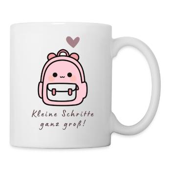 Kleine Schritte ganz groß Rucksack Design - Tasse - Weiß - Rechts
