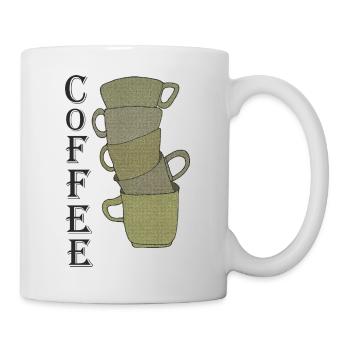 Stack à café au look rétro - Mug blanc - blanc - Droite