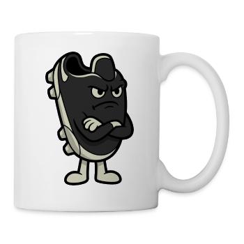 Grumpy Football Boot Funny Soccer Art - Mug - white - Right