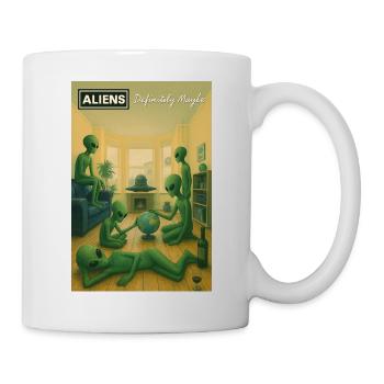 Grüne Aliens zu Hause bei Globe - Tasse - Weiß - Rechts