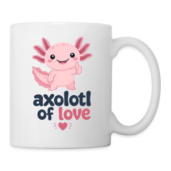 Axolotl der Liebe: Pinke Niedlichkeit - Tasse - Weiß - Rechts