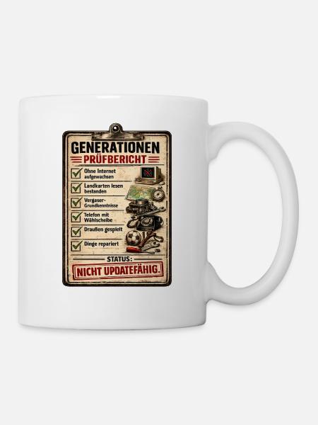 Generationenprüfbericht Retro - Tasse - Weiß