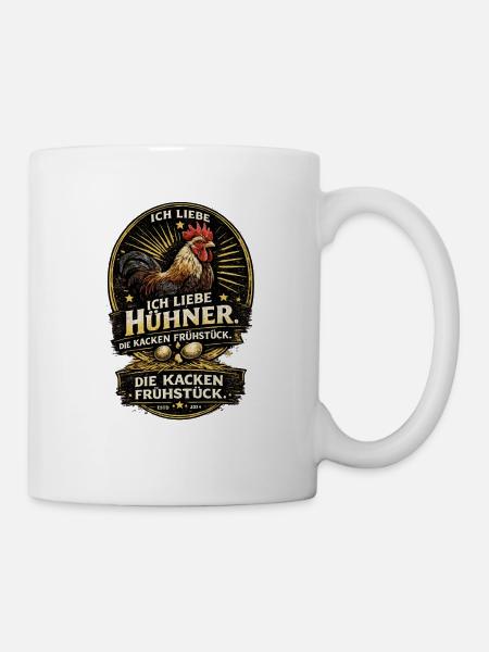HühnerLiebe Frühstückswitz - Tasse - Weiß