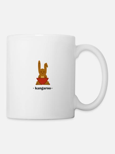 Kangourou avec une poche rouge - Mug blanc - blanc