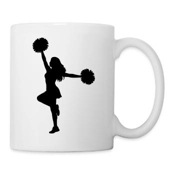 Cheerleader silhouette with pompoms - Mug - white - Right
