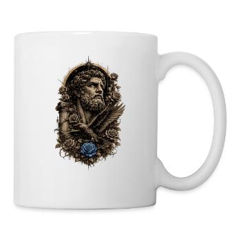 Art de tatouage avec une rose bleue - Mug blanc - blanc - Droite
