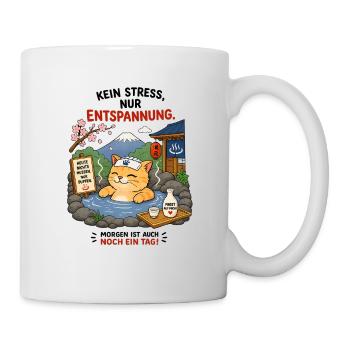 Katzen-Onsenruhe - Tasse - Weiß - Rechts
