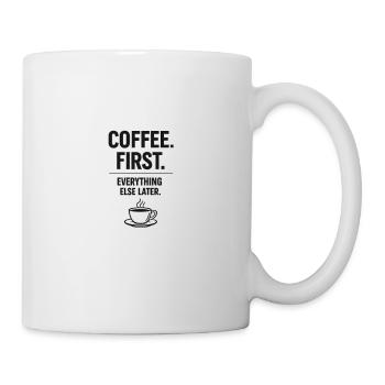 Coffee First – Design minimaliste du café - Mug blanc - blanc - Droite