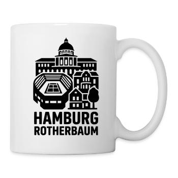 Hamburg Rotherbaum – Tennis & Uni Silhouette - Tasse - Weiß - Rechts