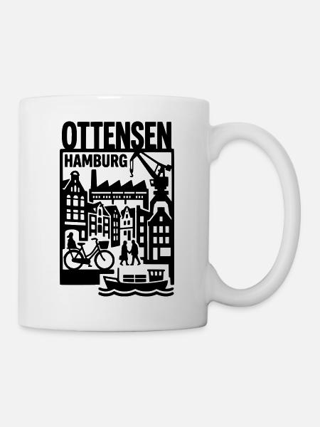 Hamburg Ottensen Retro - Tasse - Weiß