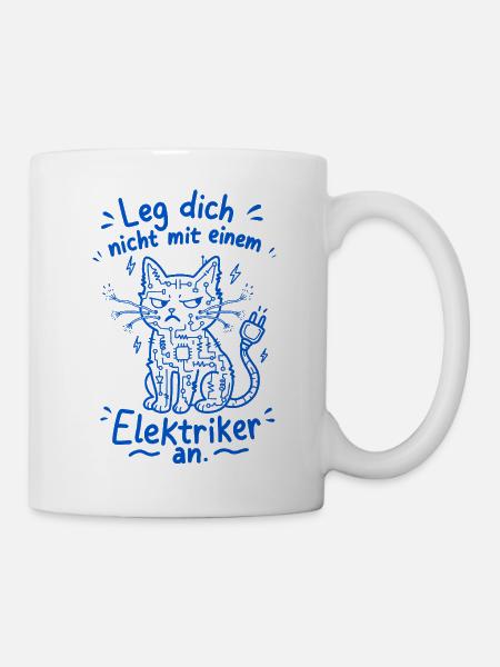 Electrician Cat Circuit Doodle - Mug - white