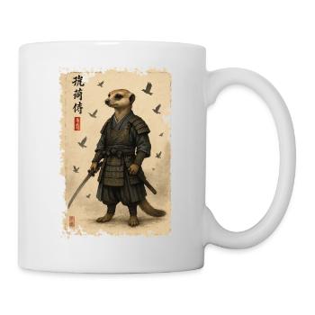 Meerkat Samurai Wüstenkrieger - Tasse - Weiß - Rechts