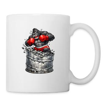 Gorilla boxer out of the barrel - Mug - white - Right
