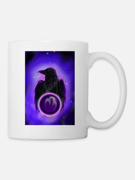 Raven in Neon Orb - Mug - white