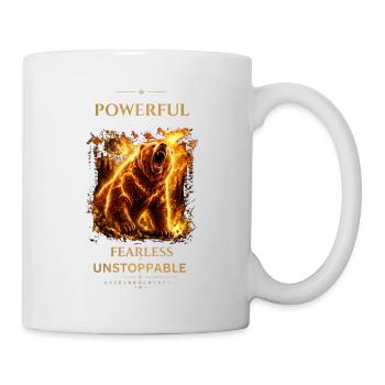 Bear- Powerful_Fearless_Unstoppable - Tasse - Weiß - Rechts