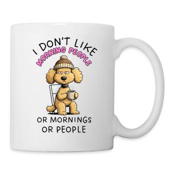 Grumpy Poodle Morning People Funny Dog - Mug blanc - blanc - Droite
