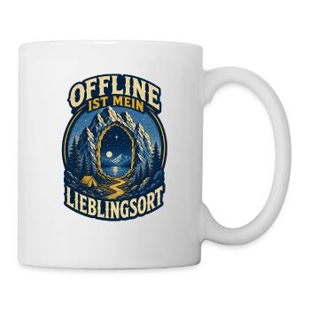 Offline ist mein Lieblingsort – Outdoor - Tasse - Weiß - Rechts