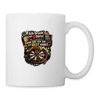 Nur 9 Darts Rest Bleibt - Tasse - Weiß - Rechts