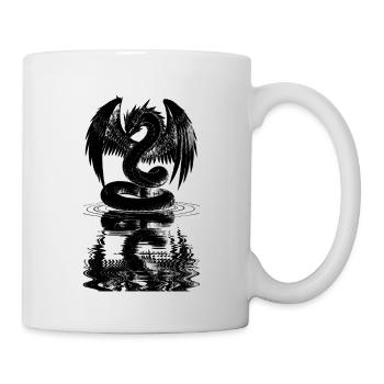 Dragon Blanc Ailé Serpent Reflet Eau Manga Fantasy - Mug blanc - blanc - Droite