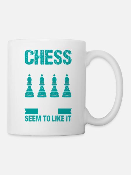 Schach Schachspieler Schachbrett - Tasse - Weiß