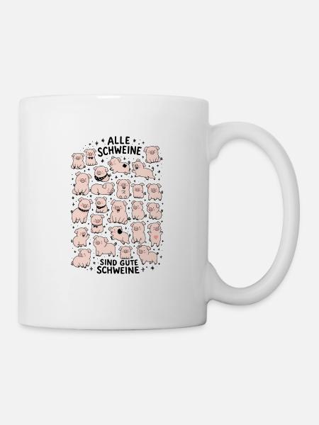 Kuschelige Schweinebande - Tasse - Weiß