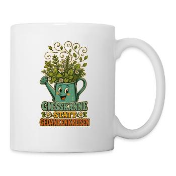 Gießkanne statt Gedankenkreisen - Tasse - Weiß - Rechts