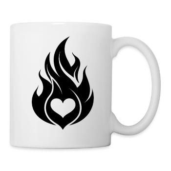 Cœur de Feu abstrait - Mug blanc - blanc - Droite