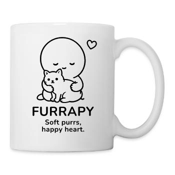 Furrapy – Soft Purrs | Happy Heart Cat Lover - Tasse - Weiß - Rechts