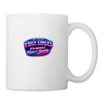 C'est pas aux vieux singes qu'on apprend... - Mug blanc - blanc - Droite