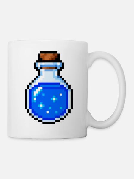 Retro Pixel Trank Gaming T-Shirt  - Tasse - Weiß
